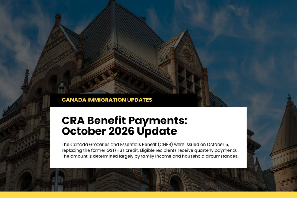 CRA Benefit Payments - October 2026 Update